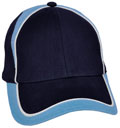 FRONT VIEW OF BASEBALL CAP NAVY/WHITE/SKY